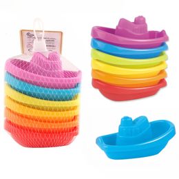Baby Bath Toys Stacking Boat Toy Colourful Floating Ship Kids Water Swimming Pool Beach Game for Children Gifts Educational 240531