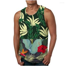 Men's Tank Tops Palm Tree Graphic Top For Men 3D Print Sleeveless Beach Pattern Vest Hawaii T-shirts Clothing