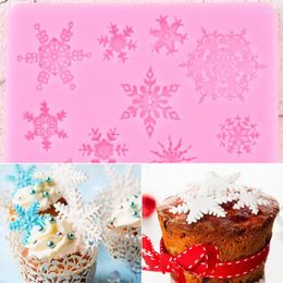 Baking Moulds Christmas Snowflake Cake Border Silicone Mould DIY Party Fondant Decorating Tools Candy Chocolate Gumpaste Moulds