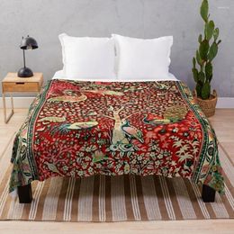 Blankets Antique Persian Rug Bird Tree Flowers Ca. 1600 Print Throw Blanket Loose Custom