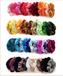 42 Colours Solid Ponytail Holder Hair Scrunchies Velvet Elastic Bands Scrunchy Ties Ropes Scrunchie for Women and Girls5053057