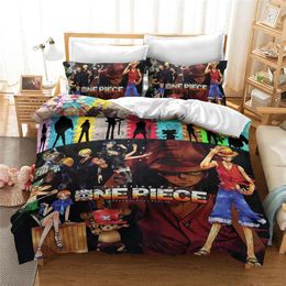 Bedding Sets Home Textile Cartoon 3d ONE PIECE Set Children Monkey D.Luffy Character Printed Bed Duvet Cover Pillowcase King Size