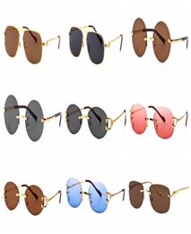 Brand Star Style fashion men Sunglasses Women Rimless frame metal wooden legs Sun Glasses Vintage Outdoor eyeglasses Oculos de sol8266055