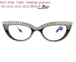 Sunglasses Womens Luxurious Colourful Rhinestone Cat Eye Reading Glasses Blue Light Blocking Reader Computer Eyeglass Frame NXSungl5959644