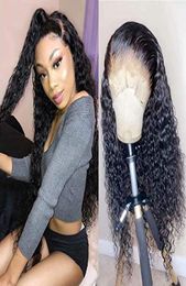 Diva1 Hd Transparent frontal wig deep wave curly pre plucked 360 full lace closure for black women 150 density9529292
