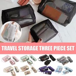 Storage Bags Mesh Transparent Cosmetic Small Large Clear Black Bag Toiletry Makeup Pouch Portable Travel Lipstick Organ V1y1
