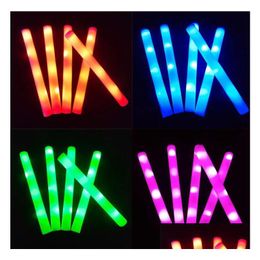 Other Event Party Supplies 9 Style Led Glow Sticks Flashing Lighting Foam Stick Wands For Decoration Concert Birthday Prop Sn799 Drop Oti14