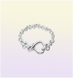 Women Fashion Chunky Infinity Knot Chain Bracelets 925 Sterling Silver Femme Jewellery Fit Beads Luxury Design Charm Bracelet Lady Gift With Original Box5344907
