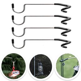 124pcs Light Pole Hook Stainless Steel Stand Holder Hooks Hunting Fishing Lantern Hanger Camping Tools Outdoor Accessory 240531