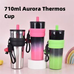 710MLCoffee Mug Car Thermos Mug Leak_Proof Travel Thermo Cup for Tea Water Coffee Double Stainless Steel Vacuum Flasks 240529