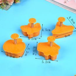 1~10PCS Set Christmas Halloween Theme Plastic Cookie Cutter 3D Cookie Stamp Plunger Fondant Chocolate Mold Cake Decorating Tools