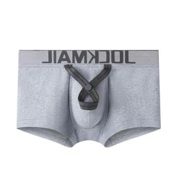 Underpants JOCKMAIL Sexy Men Boxer Penis Pouch U Convex Bulge Cotton Breathable Underwear Bullets Separated Ring Gay3068815