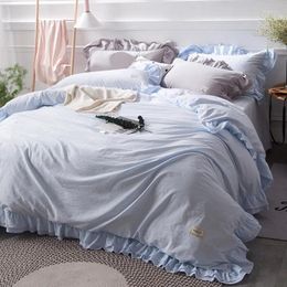 Bedding Sets 60S Cotton Soft Feeling Solid Bedlinen Duvet Quilt Cover Queen King Size High Density