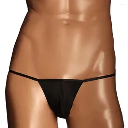Underpants Men Sexy Briefs Underwear Low Waist Pouch Panties Ice Silk Lingerie Thongs Minis Bikini Bottom