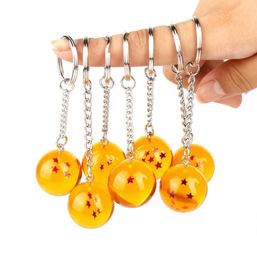 Keychains Anime Super Goku Keychain 3D 17 Stars Cosplay Crystal Ball Key Chain Toy Gift Ring Accessories4619585