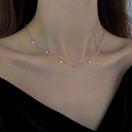 Pendant Necklaces Chic Women Choker Necklace Silver Color Temperament Small Beads Heart Butterfly Cross Neck Chain Jewelry Girls Gifts Collar S2453102