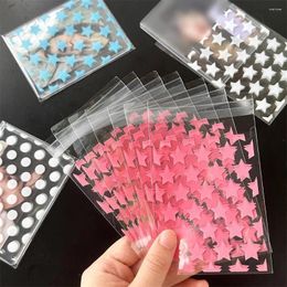 Gift Wrap 10/50Pcs Colour Star Packaging Bag Card Cover Protector Cookie Self-adhesive Pocard Holder Self Sealing