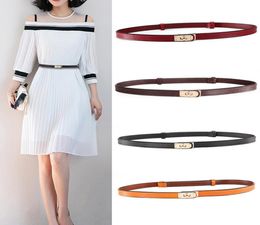New Women039s Dress Belts High Quality Golden Buckle Skinny Fashion Cowhide Belts Genuine Leather Waist Strap For Female Up to 2379121