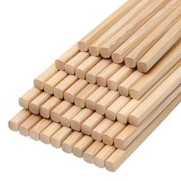 Chopsticks 5 Pair Pure Manual Natural Bamboo Wood Healthy Chinese Carbonization Chop Sticks Reusable Hashi Sushi