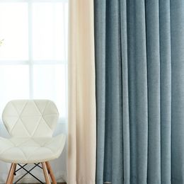 Costura direta de fábrica simples cortina sólida chenille cortina de sombreamento alto cortinas de quarto de estar com quarto de estar