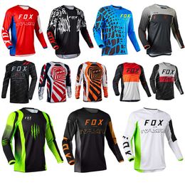Cycling Shirts Tops Mens T-Shirts Bat Fox Downhill Jersey Long sleeved Motorcycle Off Road T-shirt DH Jersey Quick Dry Cycling Jersey Enduro MTB Clothing