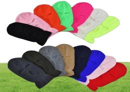 15colors Balaclava Ski Mask Knitted Winter Hat Face Cover Full Face Mask for Men Winter Warm Hat Sports Woman Cotton Beanies5293493