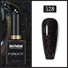 Parkson Gel Nail Polish Arrival black glitter Colours UV LED Varnish Hybrid Soak Off Top Base 12ml Art Primer 240528