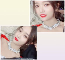 Luxurious Full Crystal Fashion Woman Neck chain Chokers Necklaces Shining Trendy Clavicle charm Zircon Jewellery Wedding Party12721531