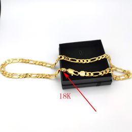 Necklace 10 mm 600 mm 24 inch Mens 18 k Stamp Solid Gold GF Ltalian Figaro Link Chain 327C