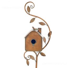 Metal Birdhouse Durable Exquisite Bird Feeder Garden Ornament Home Garden Decor Rust-proof Easy Assemble Hummingbird House