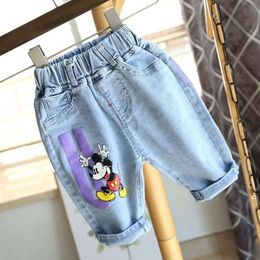 Summer Baby Boy Denim Shorts 2024 Kids New Fashion Mouse Casual Short Jeans Children Elastic Waist Tracksuit pants L2405