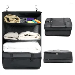 Storage Bags Portable Travel Shelves Bag 3 Layer Luggage Organizer Home Suitcase Packing Cube Collapsible Hanging Closet