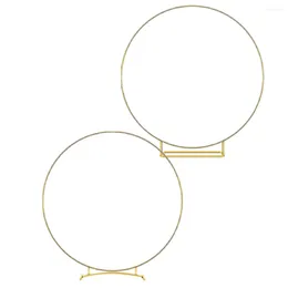 Decorative Flowers 2 Pcs Ring For Crafts Wreath Hoops Metal Floral Desktop Stand Rings Centrepiece Table Wedding