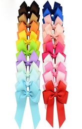 Mix Colours Bowknot High Quality Solid Grosgrain Ribbons Cheer Bow With Alligator Hair Clip Boutique Kids Hair Accessories A1714429809