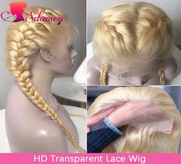 wigs Hd Transparent Blonde 13X4 13X6 Lace Front Human Brazilian 4X4 Closure Straight human hair Wigs 613 Edge Frontal wig6453834
