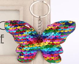 New Fashion Sequin Elephant Butterfly Style Bag Keychain Pendant Accessories Home Party Beautiful Gifts Decor3592268