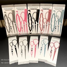 1set Black Blue Pink Ponytail Creator Plastic Loop Topsy Pony Clip Hair Braid Maker Styling Tools Accessories Women Girls Kids