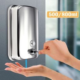 Liquid Soap Dispenser 500/800ml Stainless Steel Wall Mounted Shampoo Shower Gel Home El Bathroom Pump