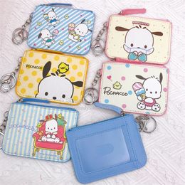 Multifuction PC Cartoon Pacha Dog Coin Purse ID Card Holder With Keychain Student School Card Meal Cards Case Holder 17 Styles Hgqev