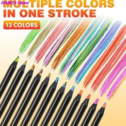 1PC Concentric Rainbow Pencil Painting Crayones Kawaii Colour Set For Kids Drawing Crayons School 812Colors Pencils 240528