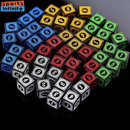 Dice Games 10Pcs of 16mm D6 Dice Square Retro Patterns Numbers Dice Polyhedral Dices DND Dice Set Playing Table Board Games Bar Club Party s2452318