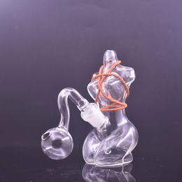 Personal Hookahs Glass Bong Portable Novelty Ashcatcher Bongs 14mm Female Joint Recycler Water Pipe with Male Glass Oil Burner Pipe Dab Oil Rig Wholesale Price