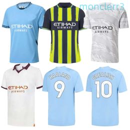 2024 Designer Soccer Jerseys Fans Version Haaland City Soccer Jersey Grealish Sterling Ferran De Bruyne Foden 25 Mans Cities Football Shirts Men Sets Uniform