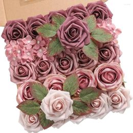 Decorative Flowers Artificial Combo Box Set Flower Leaf With Stems For DIY Wedding Bouquets Centerpieces Baby Shower Party Home Decorations