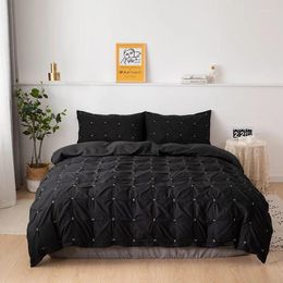 Bedding Sets 5 Colours Plain Set 2/3 Pcs Duvet Cover Pillowcase Home Textile Comforter Bedclothes Quilt Covers Single Queen King Size