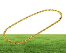 10mm 78cm Chains Long Rope ed Chain Gold Plated Hip hop ed Necklace For mens299B1662937
