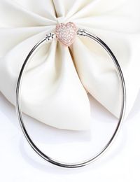 Wholesale-CZ Diamond Bangle Bracelet Set Original Box for 925 Sterling Silver Women Wedding Bracelets Jewellery accessories7559595