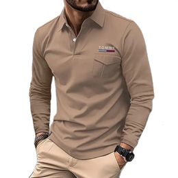 2024 Spring/Summer Long sleeved Checkered Board Polo Shirt Mens Fitness Running T-shirt Fashion Polo Shirt European Size S- 240515