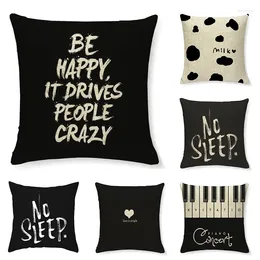 Pillow 45x45cm Black White Geometric Letter Pillowcase Modern Fashion Line Covers Home Decoration For Sofa Bedroom Cover