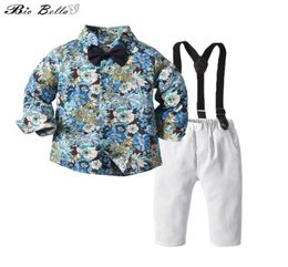 Clothing Sets Baby Boy Spring Autumn Clothes Set Fashion Kids Boys Gentleman Party Wedding 16 Years Outfits TShirtBelt Pants3464468
